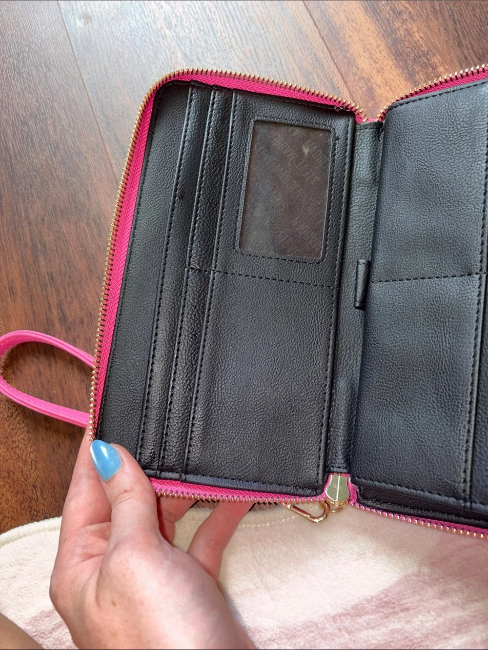 Steve Madden Pink Wristlet Wallet with Gold Accent